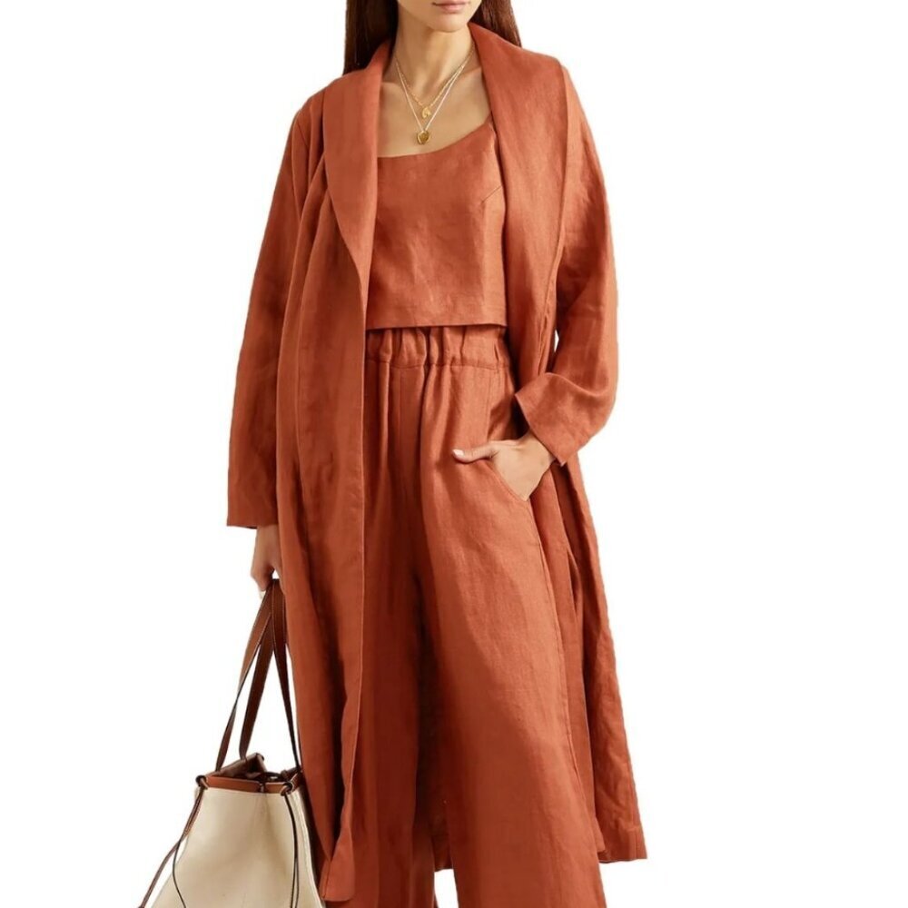 Bondi Born Flared Linen Twill Cami - Picture 2 of 10
